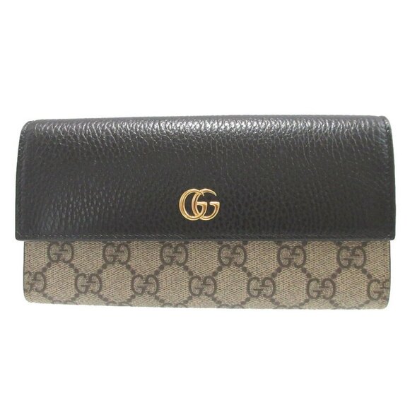 GUCCI Black Leather GG Marmont Wallet - Picture 1 of 10